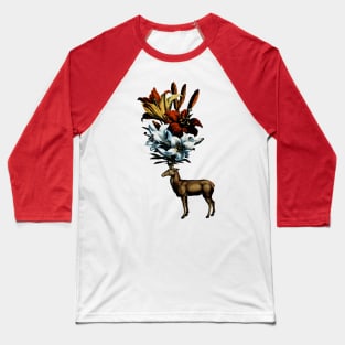 Deer with flower horns Baseball T-Shirt